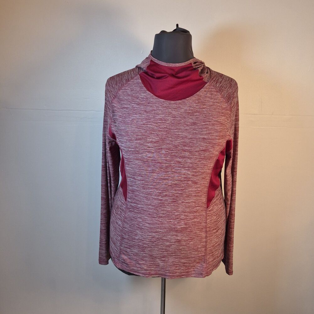 Champion Duodry Women's Performance Top Size XL Heather Red Mesh Neck Side Panel